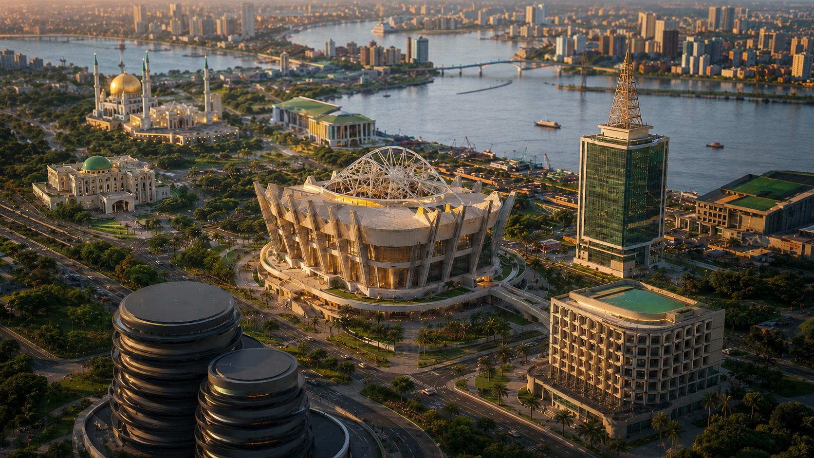 Lagos skyline with the Comparative Governance Assembly